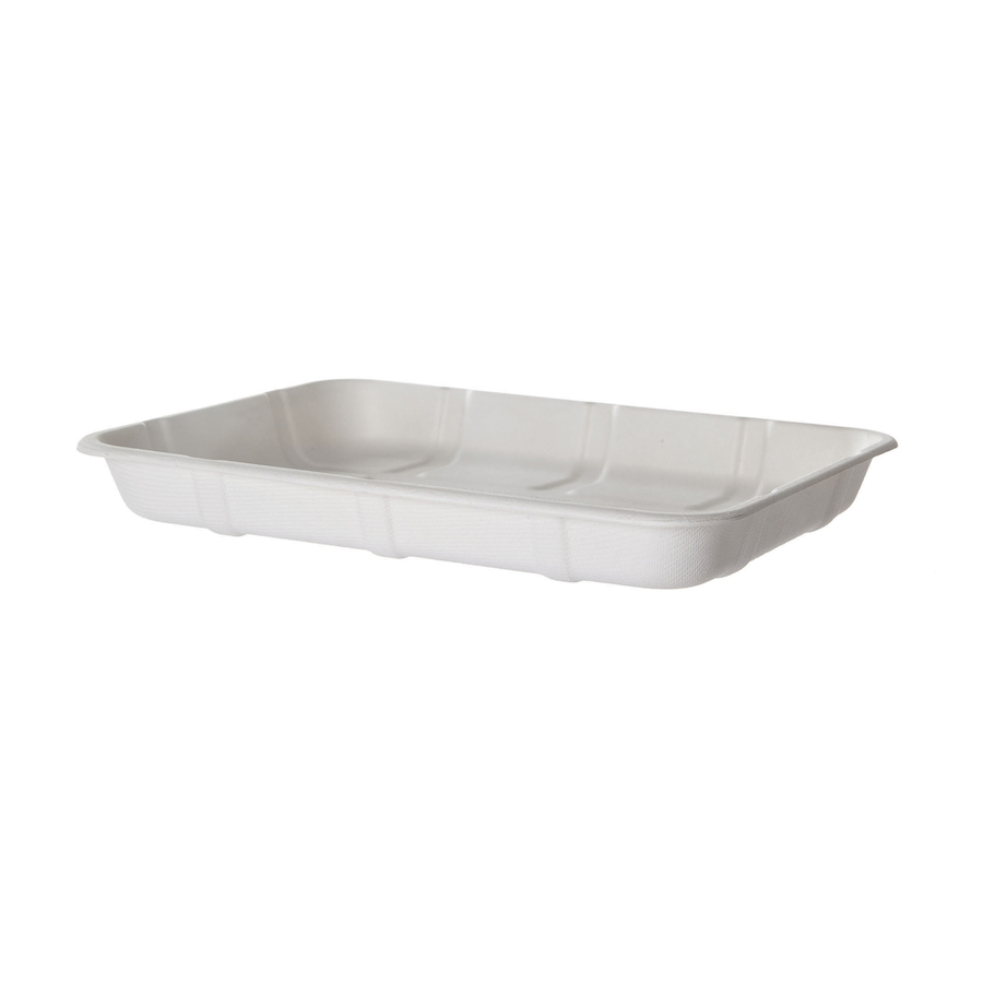EPMP4D ECO-Products® Compostable Sugarcane Meat and Produce Trays, 9.5` x 7.17` x 1.13` 4D